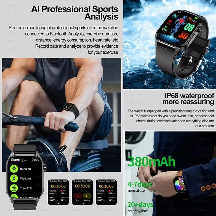 [Hometech] Smartwatch with AMOLED Display, Bluetooth Calling and Activity Tracking