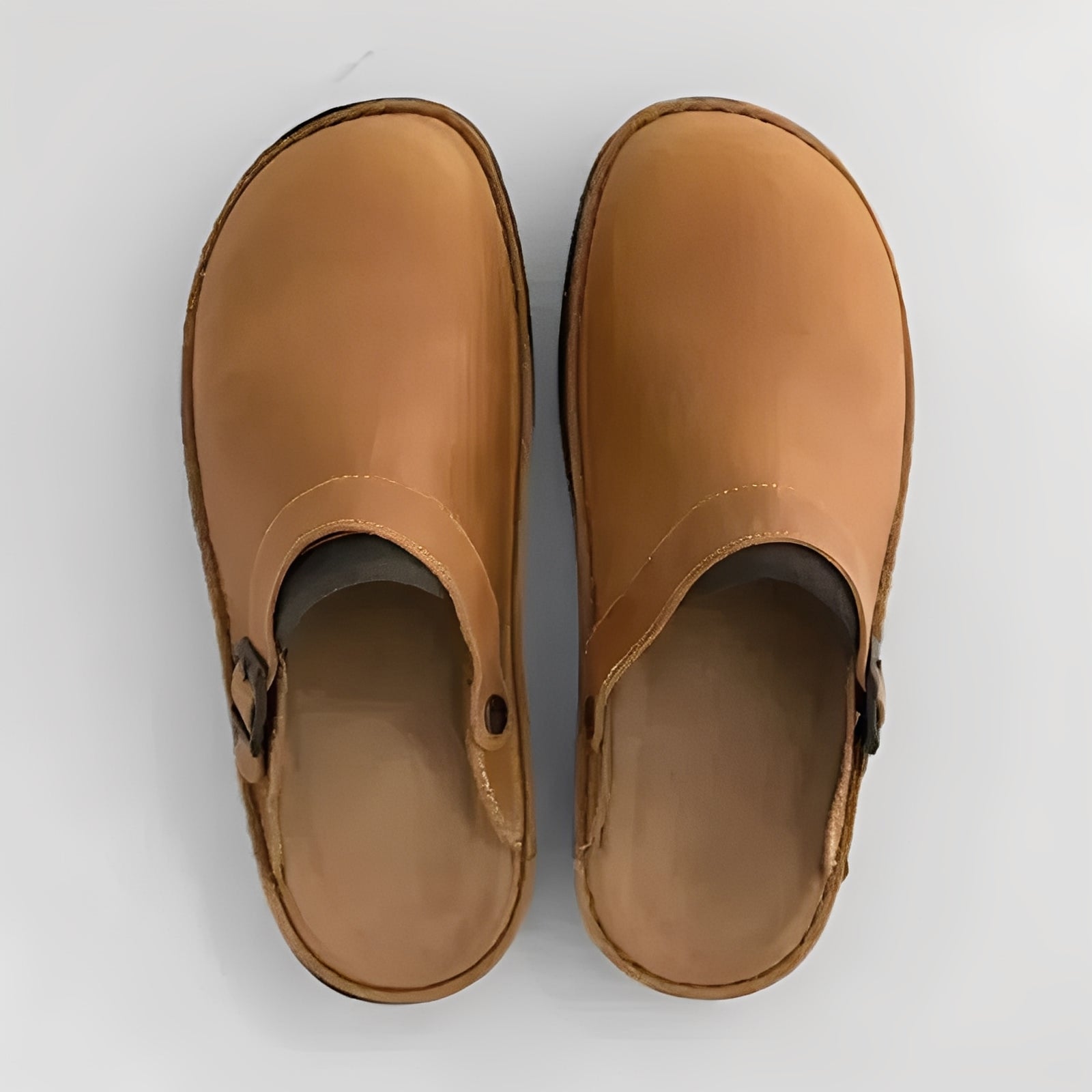 [Hometech] Men's Leather Slippers with Supportive Insole