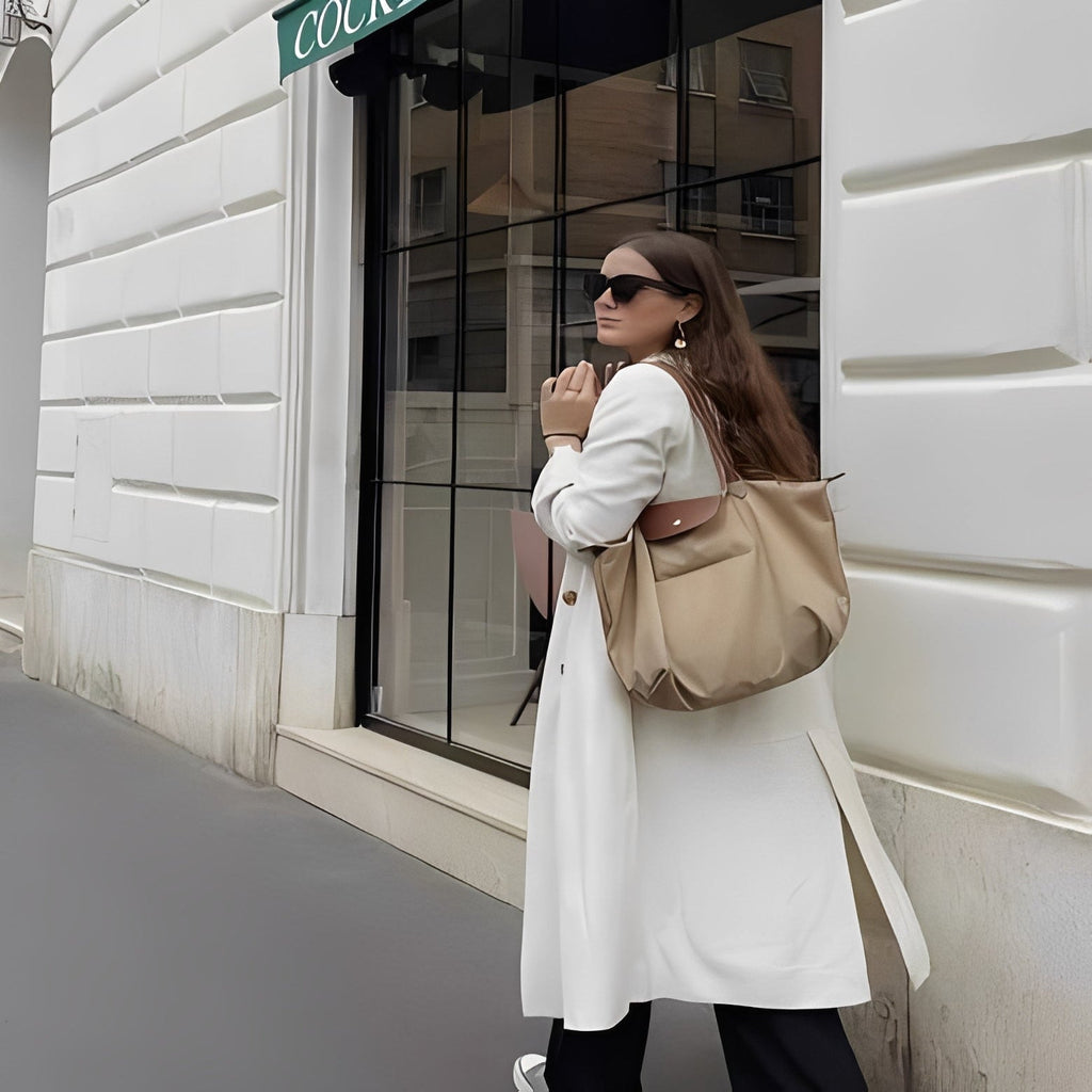 [Hometech] Top Handle Bag with Gold Tone Hardware