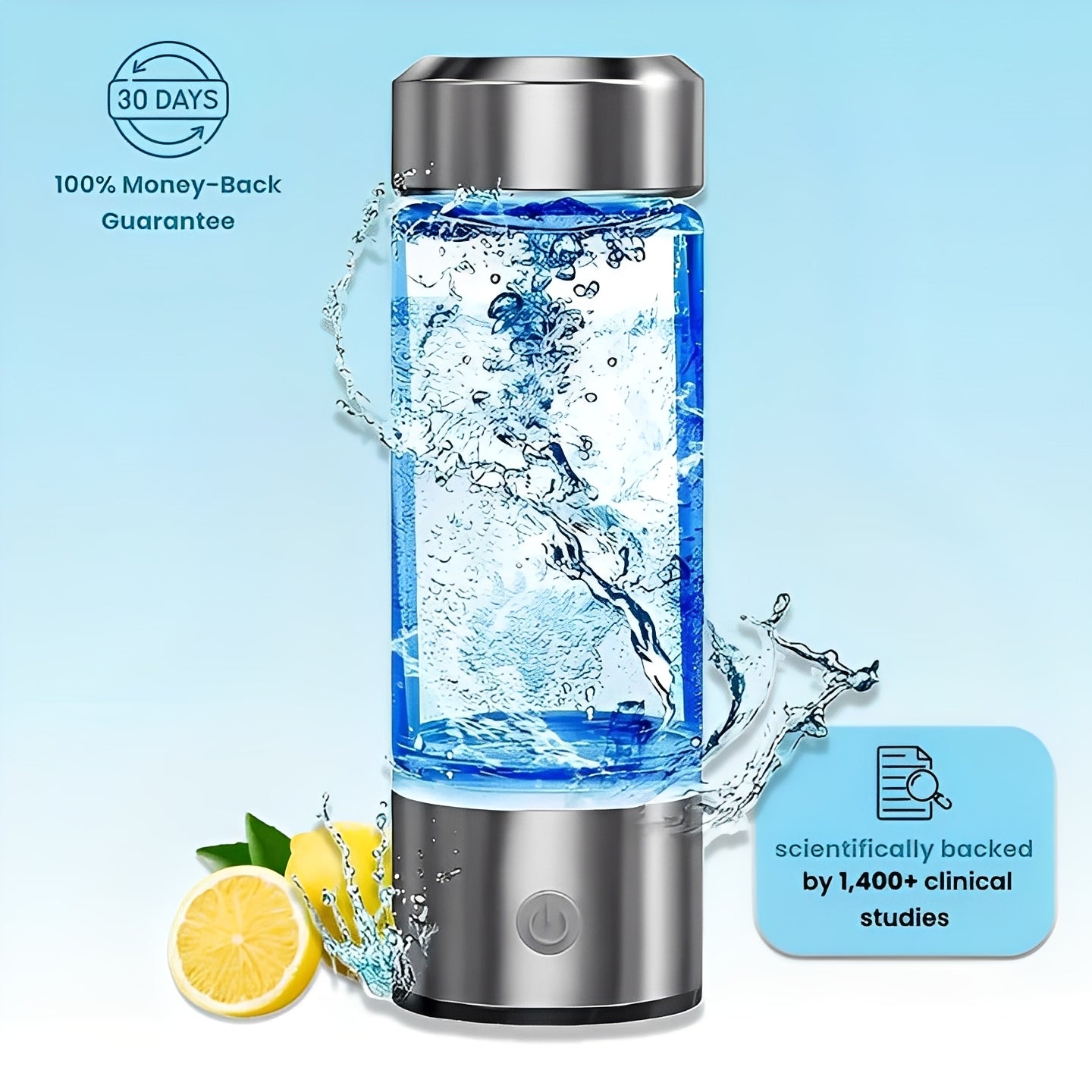 [Hometech] Portable Hydrogen Water Bottle with USB Rechargeable Base