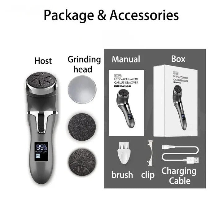 [Hometech] Rechargeable Electric Foot File with Rotating Roller Head