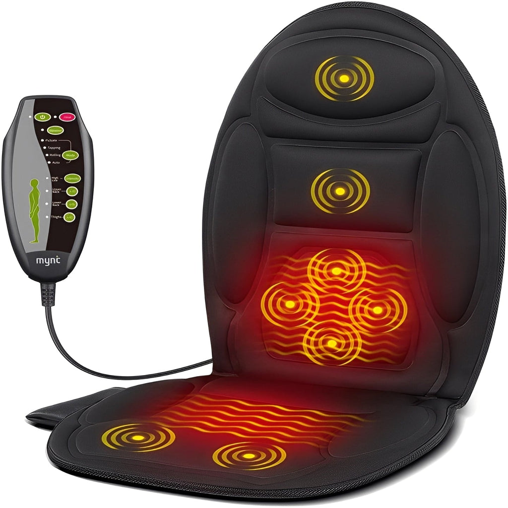 [Hometech] Foldable Heated Massage Seat Cushion with Independent Heat Control