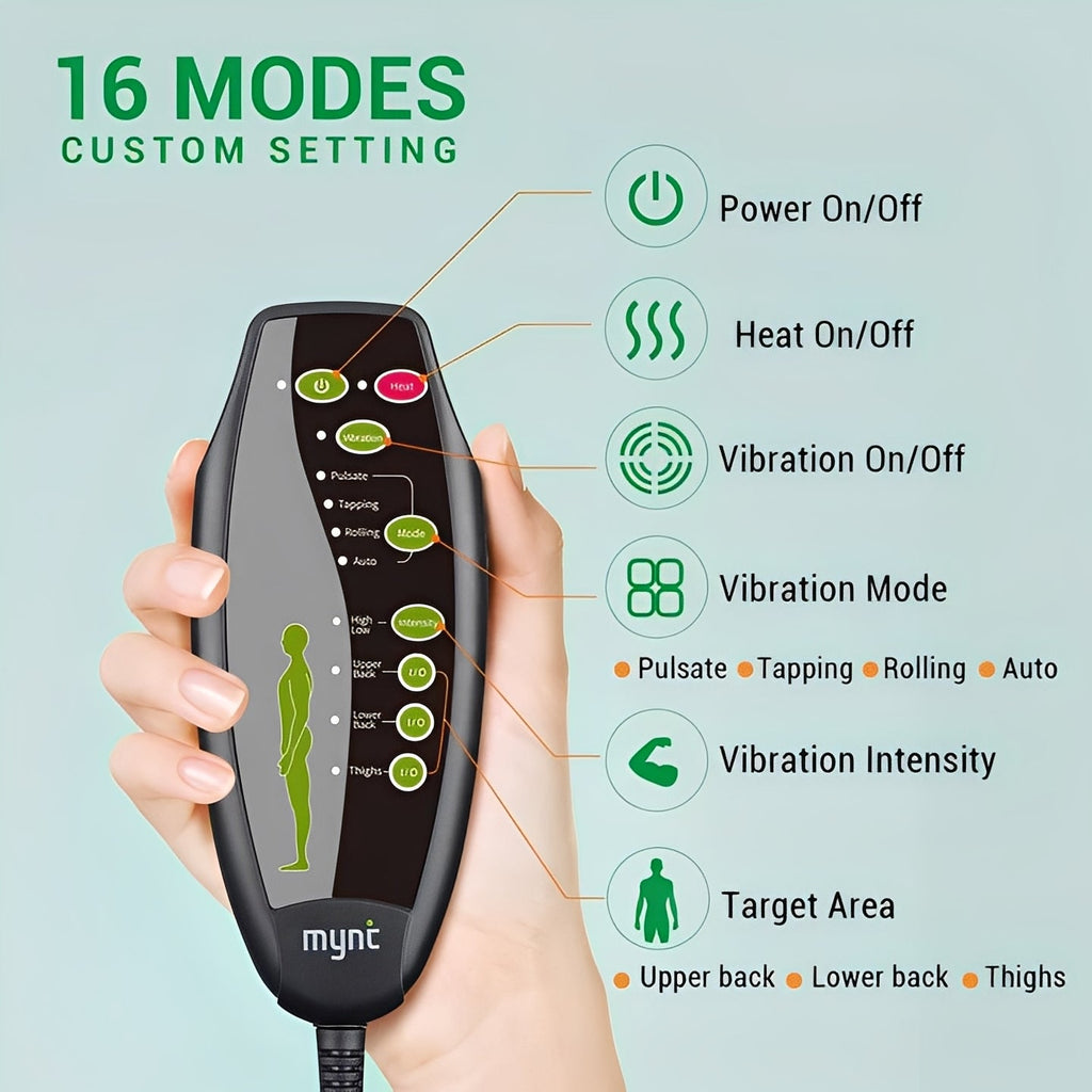 [Hometech] Foldable Heated Massage Seat Cushion with Independent Heat Control