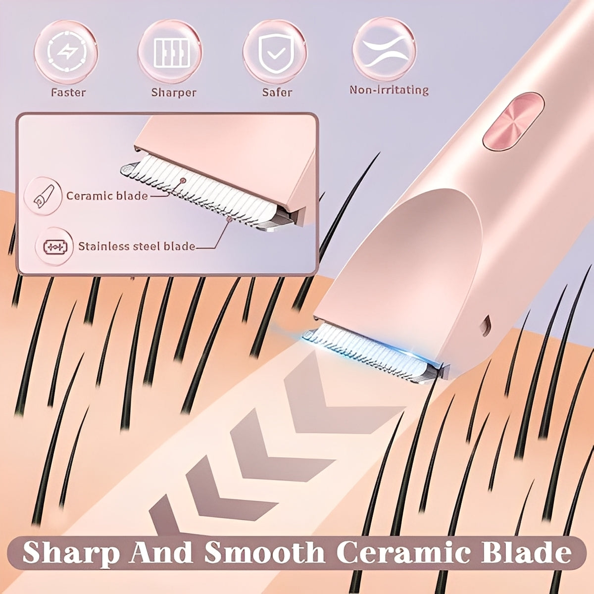 [Hometech] Women’s Electric Shaver with Interchangeable Heads