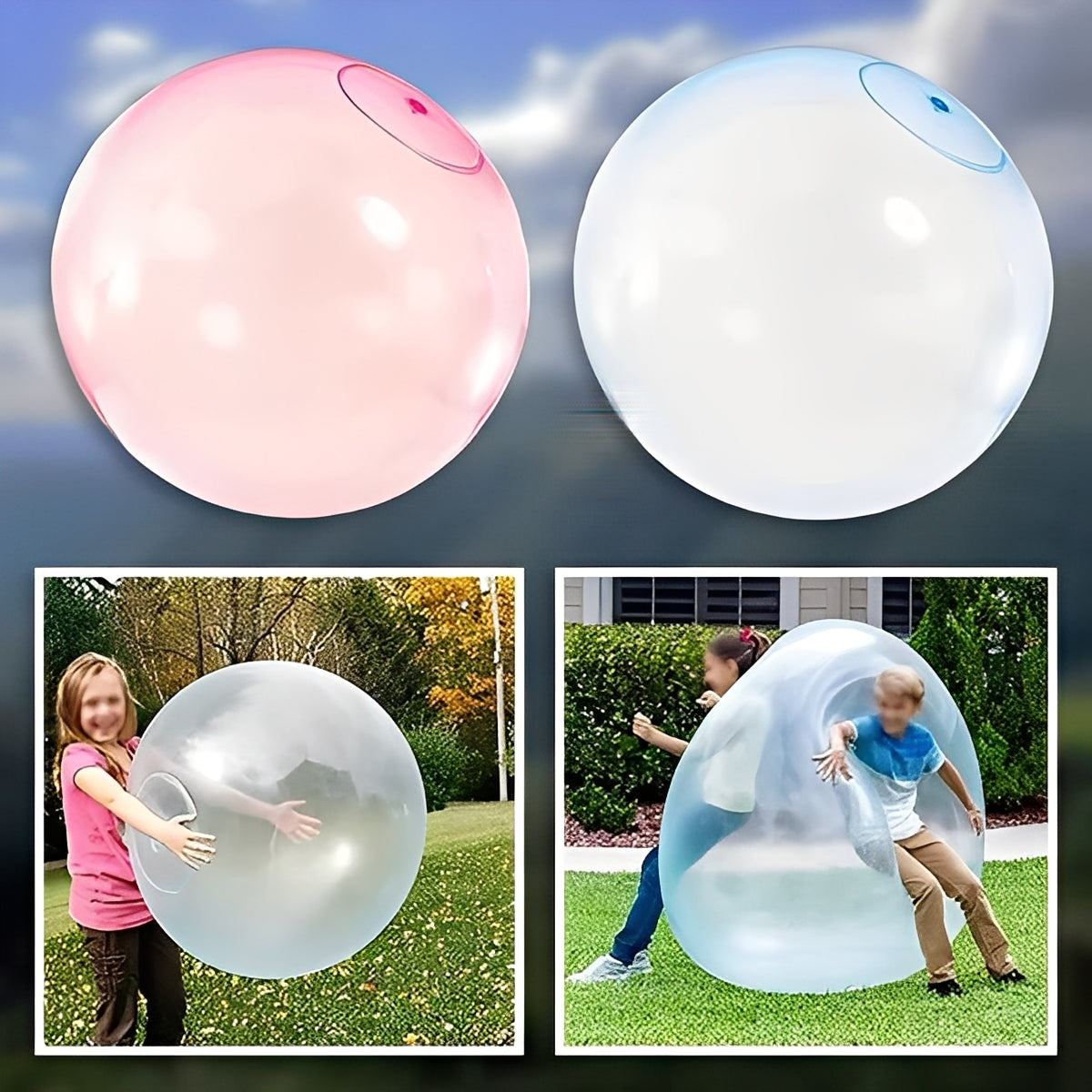 [Hometech] Reusable Inflatable Bubble Ball Toy for Play Activities