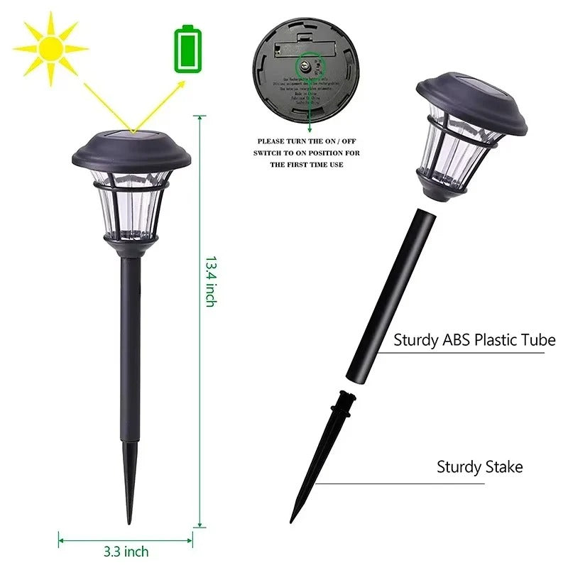 [Hometech] Outdoor Solar LED Lights for Garden and Pathway Use, Set of 4