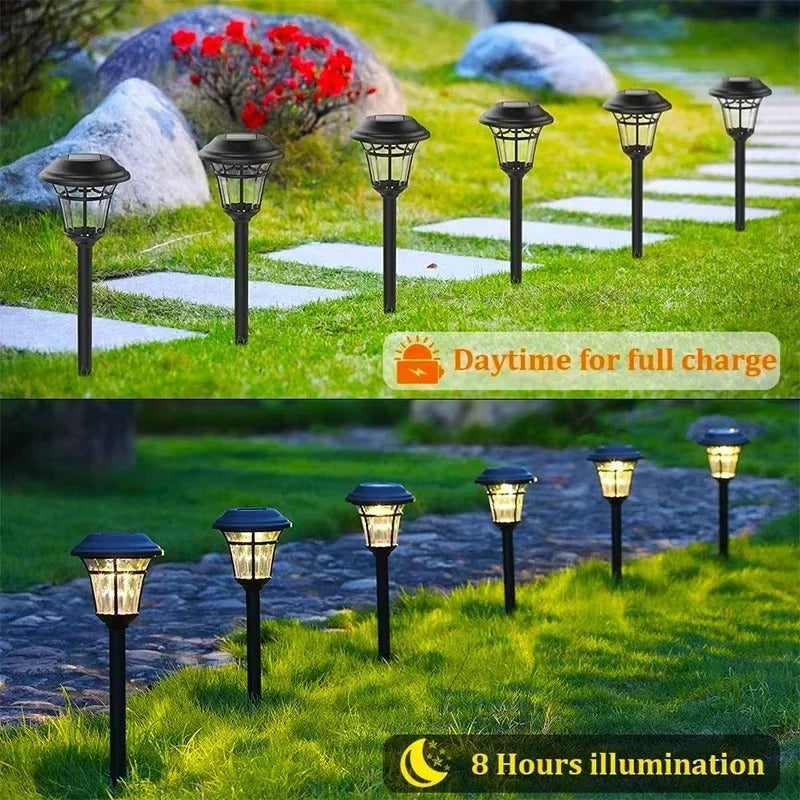 [Hometech] Outdoor Solar LED Lights for Garden and Pathway Use, Set of 4