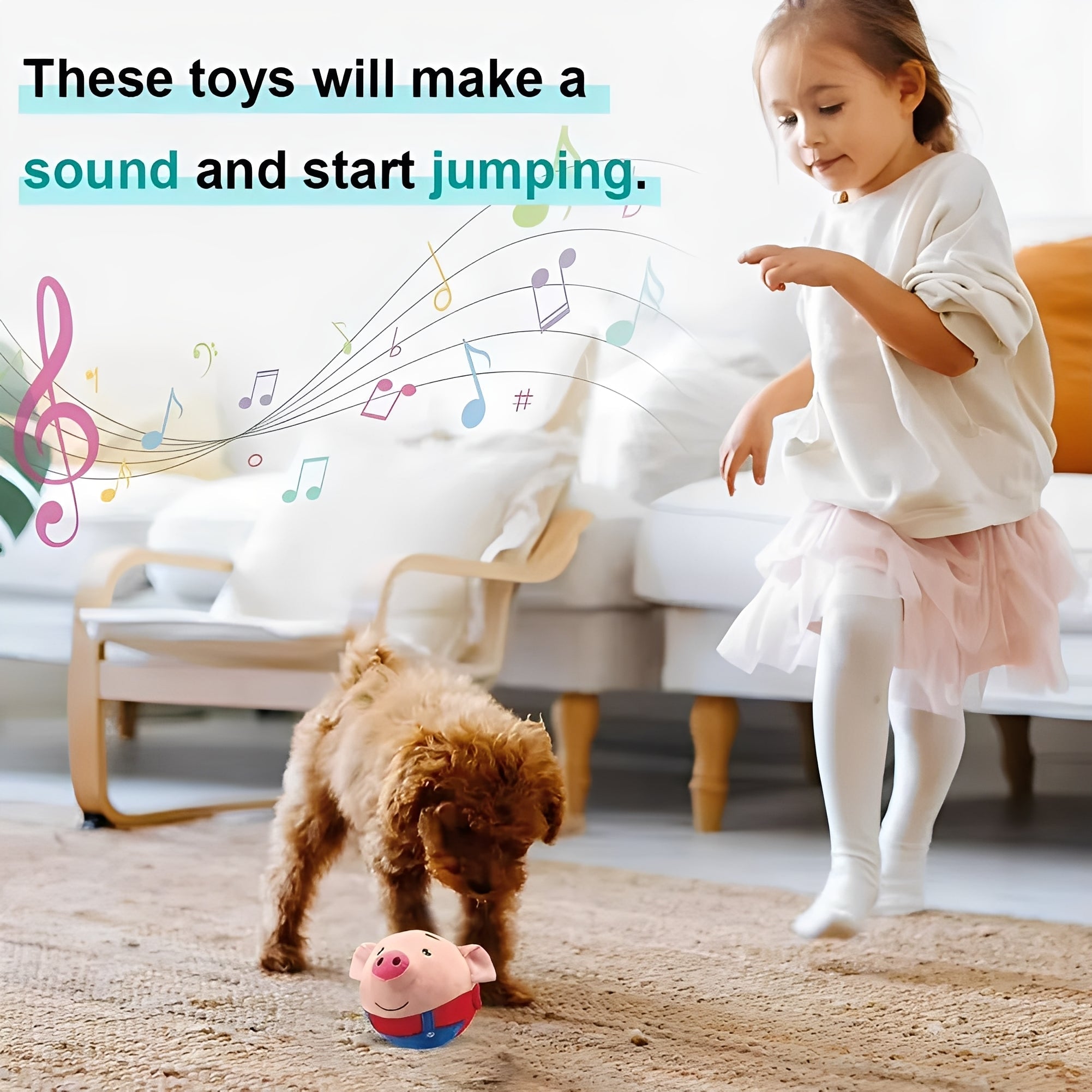 [Hometech] Dog Toy Ball with Touch Activated Music and Motion