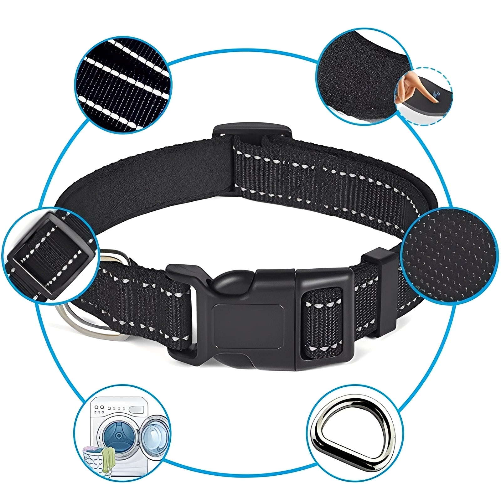 [Hometech] Adjustable Nylon Dog Collar with Clip Buckle