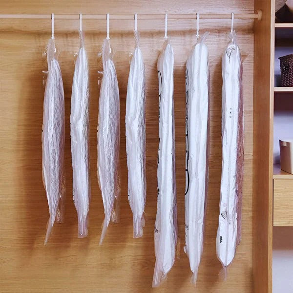 [Hometech] Hanging Vacuum Storage Bags for Closet Organization, Set of 4