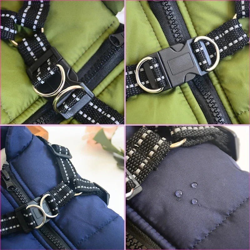 [Hometech] Insulated Dog Coat with Built In Harness for Cold Weather
