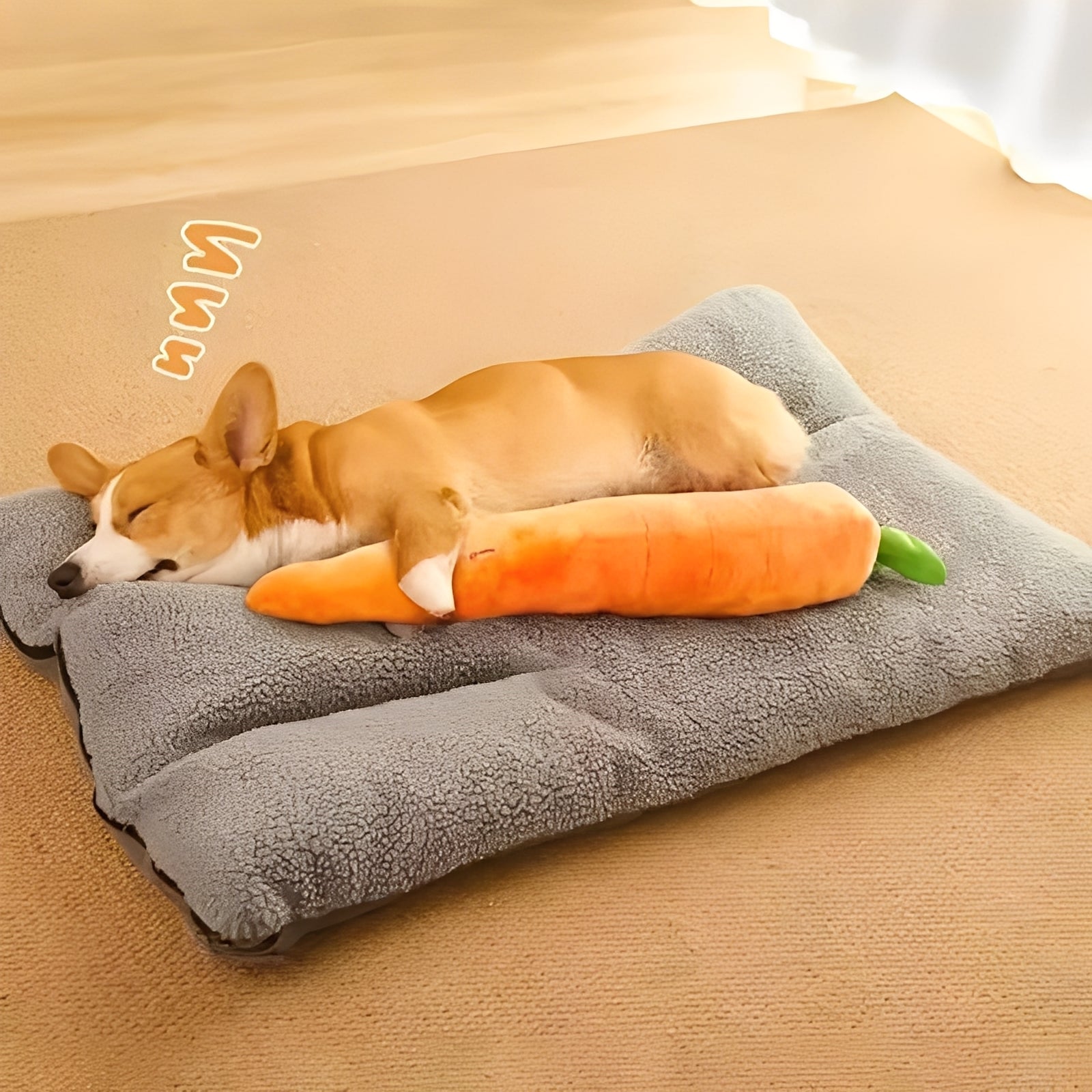 [Hometech] Plush Dog Toy with Sound in Carrot Shape