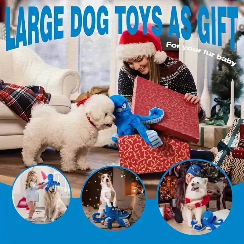 [Hometech] Plush Octopus Shaped Pet Toy with Sound Feature