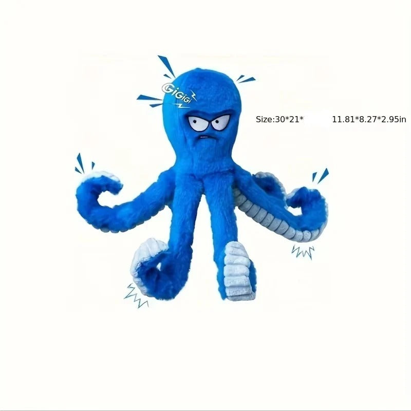 [Hometech] Plush Octopus Shaped Pet Toy with Sound Feature