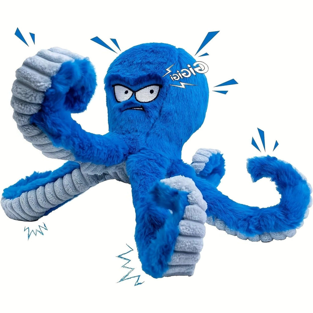 [Hometech] Plush Octopus Shaped Pet Toy with Sound Feature