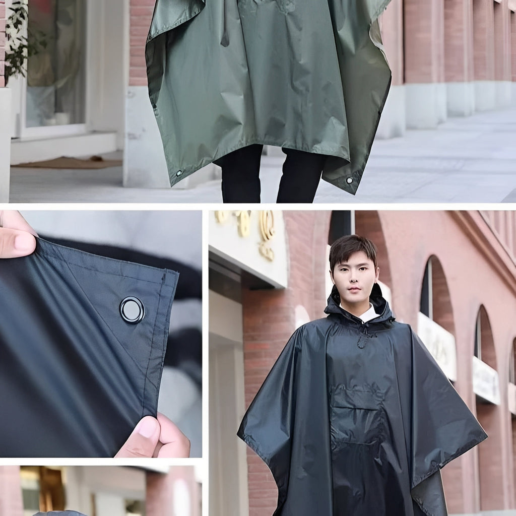[Hometech] Hooded Rain Poncho for Outdoor Use with Storage Bag
