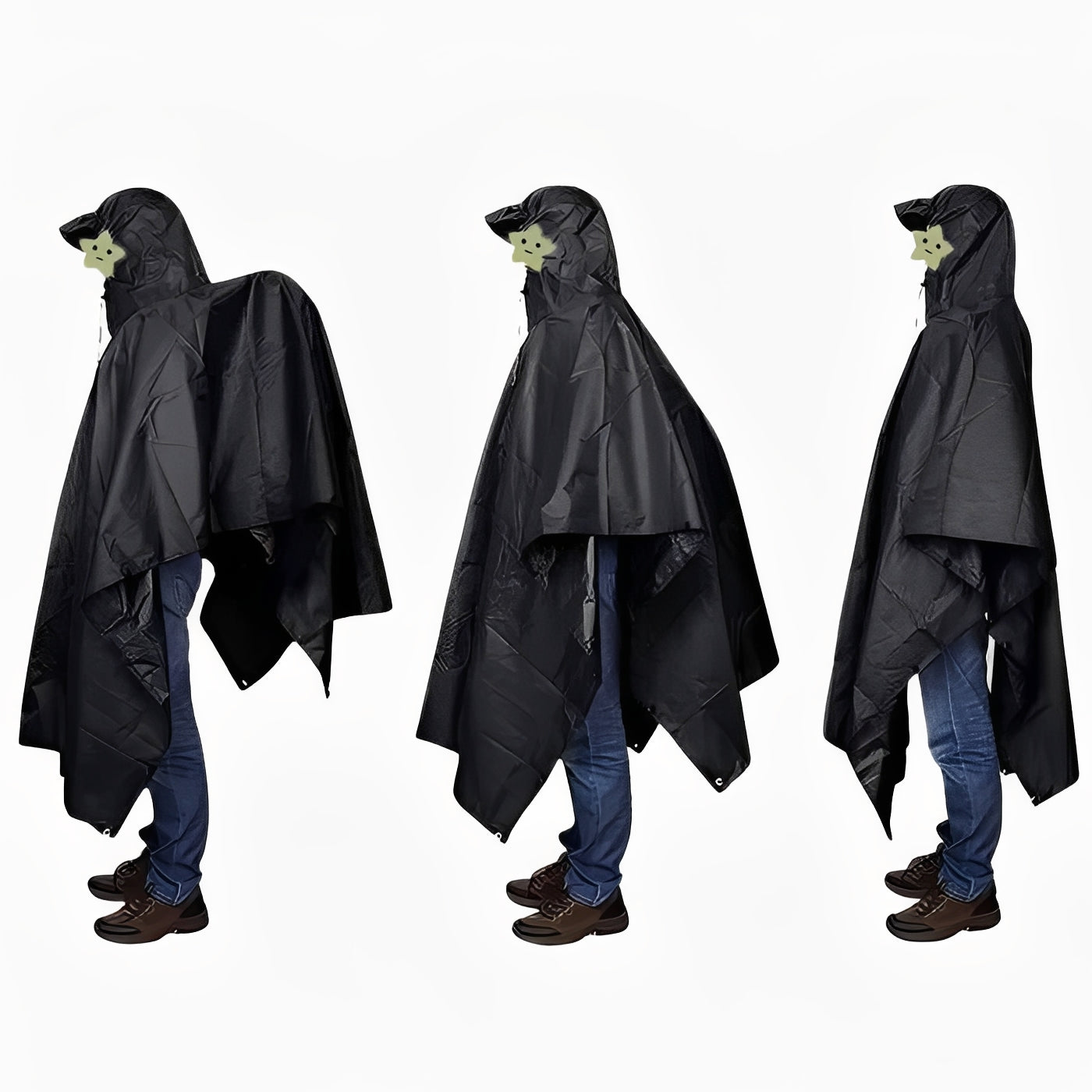 [Hometech] Hooded Rain Poncho for Outdoor Use with Storage Bag