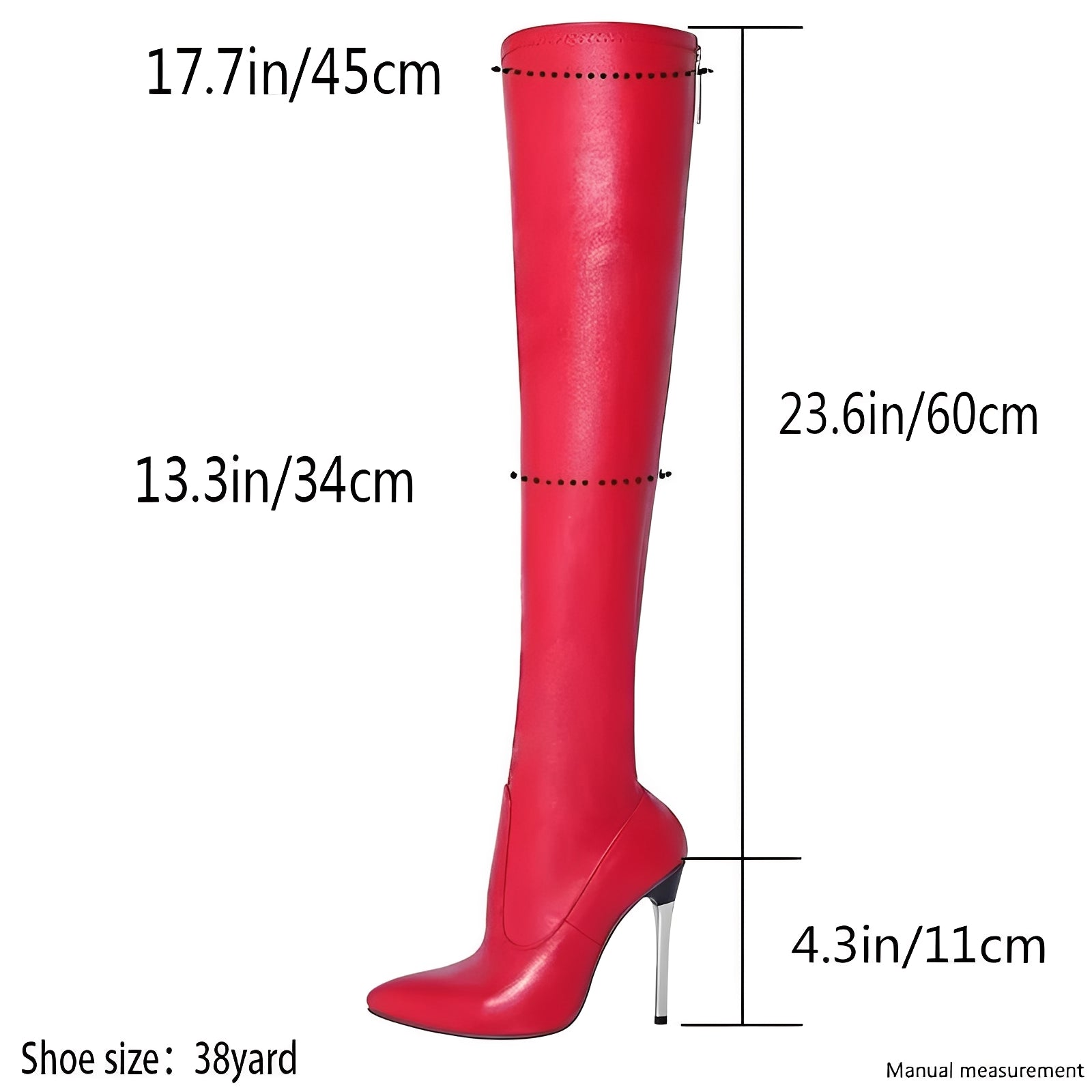 [Hometech] Women's Stiletto Over the Knee Boots with Back Zipper