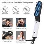 [Hometech] Portable Mini Beard Straightening Brush with Ceramic Heating Technology