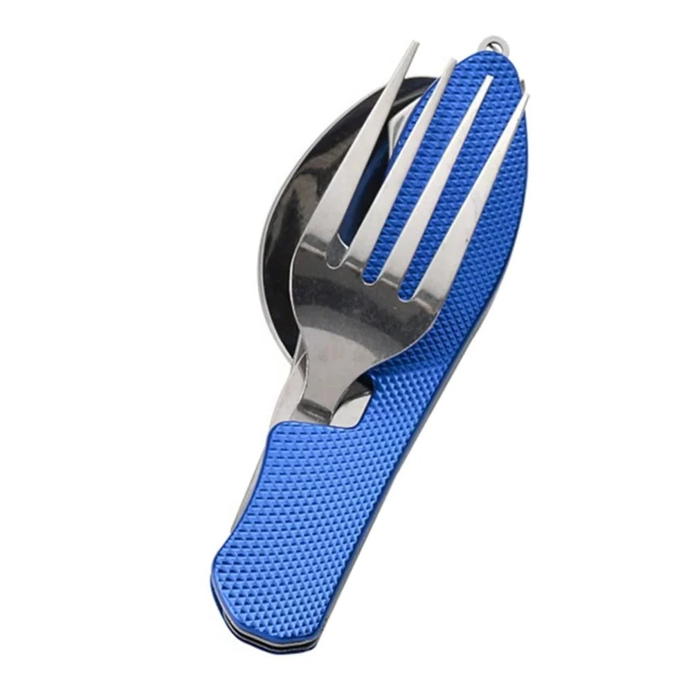 [Hometech] Reusable 4-in-1 Compact Utensil Set for Camping Fork Spoon Knife and Opener