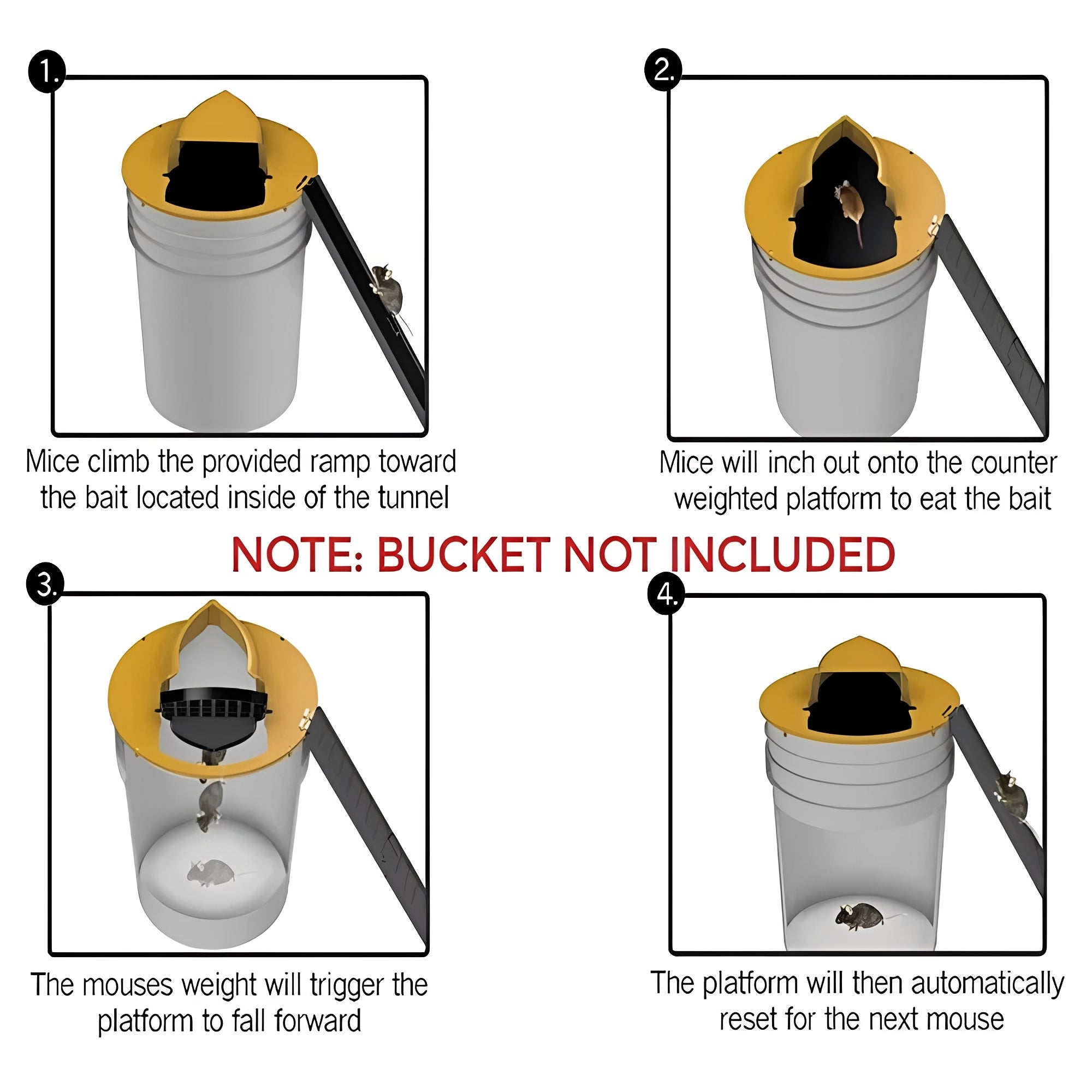 [Hometech] Automatic Reset Mouse Trap and 5 Gallon Bucket Lid