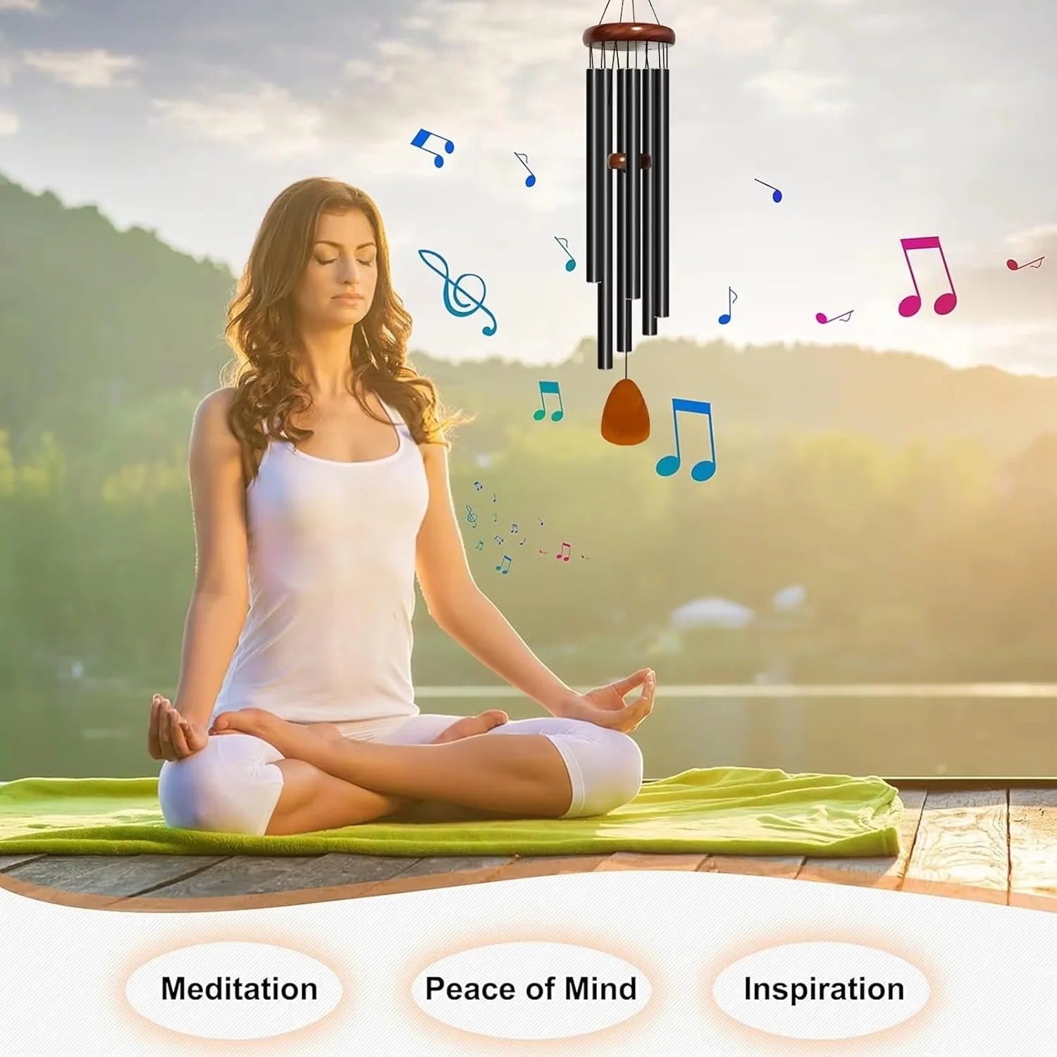 [Hometech] Outdoor Wind Chimes with Aluminum Tubes and Wooden Accents