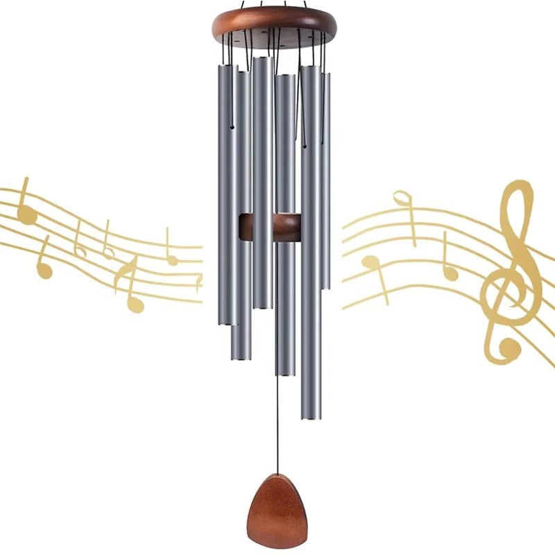 [Hometech] Outdoor Wind Chimes with Aluminum Tubes and Wooden Accents