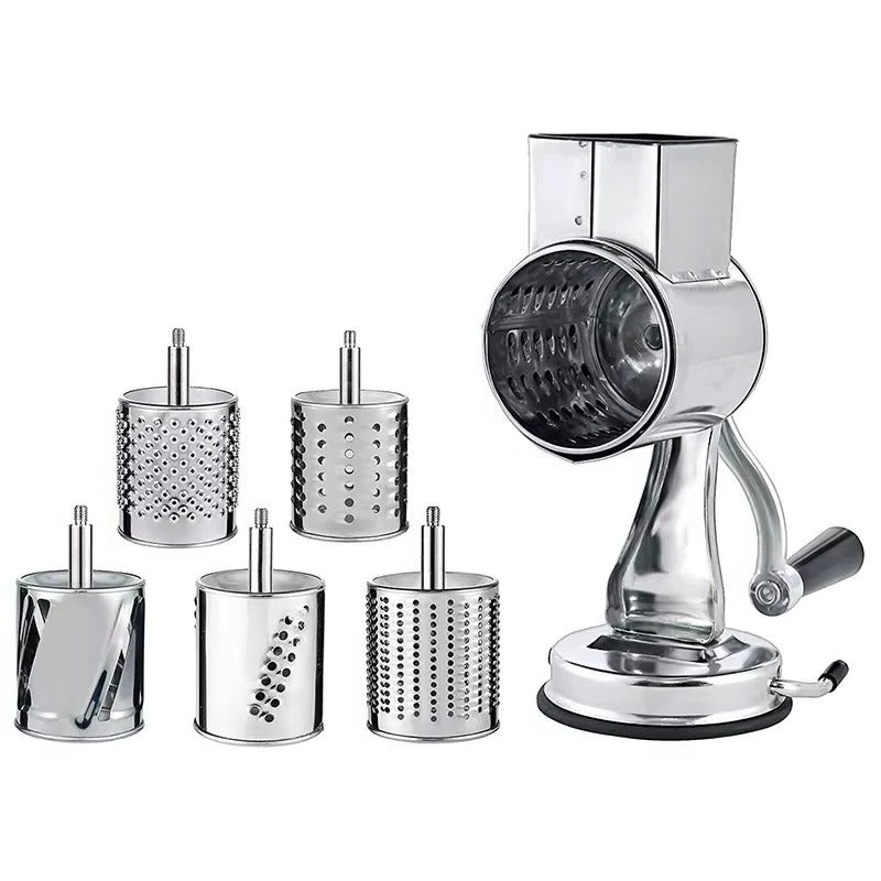 [Hometech] Rotary Food Grater with 5 Interchangeable Stainless Steel Blades
