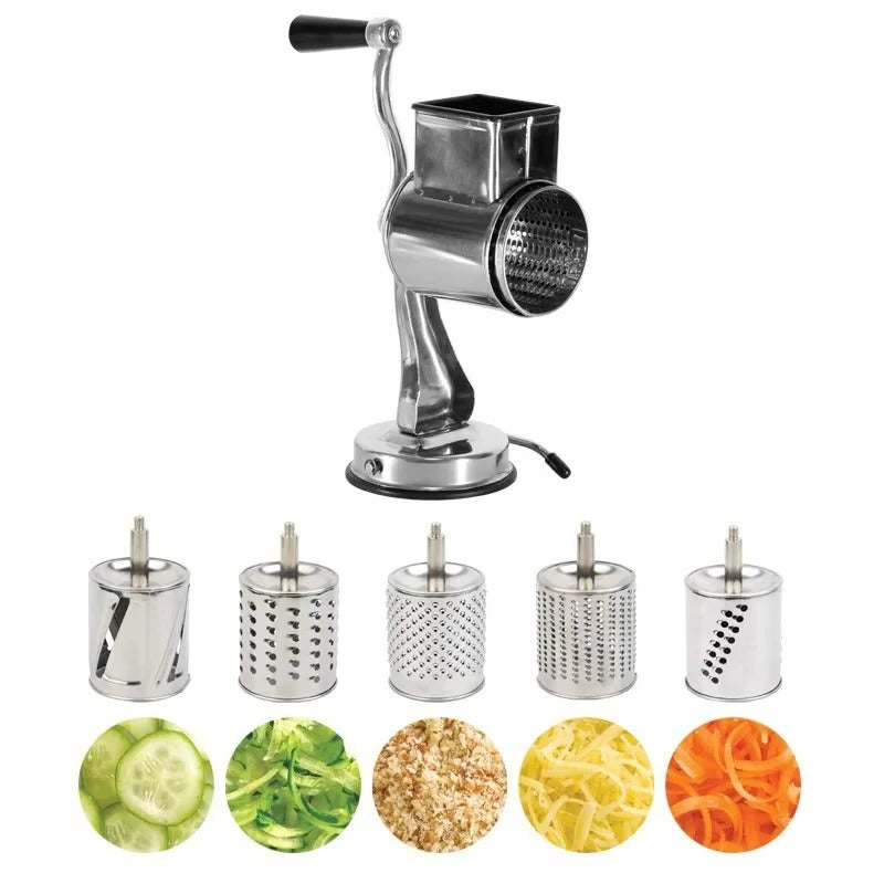 [Hometech] Rotary Food Grater with 5 Interchangeable Stainless Steel Blades