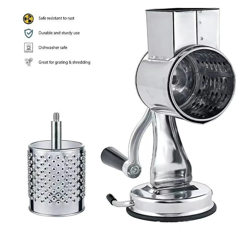[Hometech] Rotary Food Grater with 5 Interchangeable Stainless Steel Blades