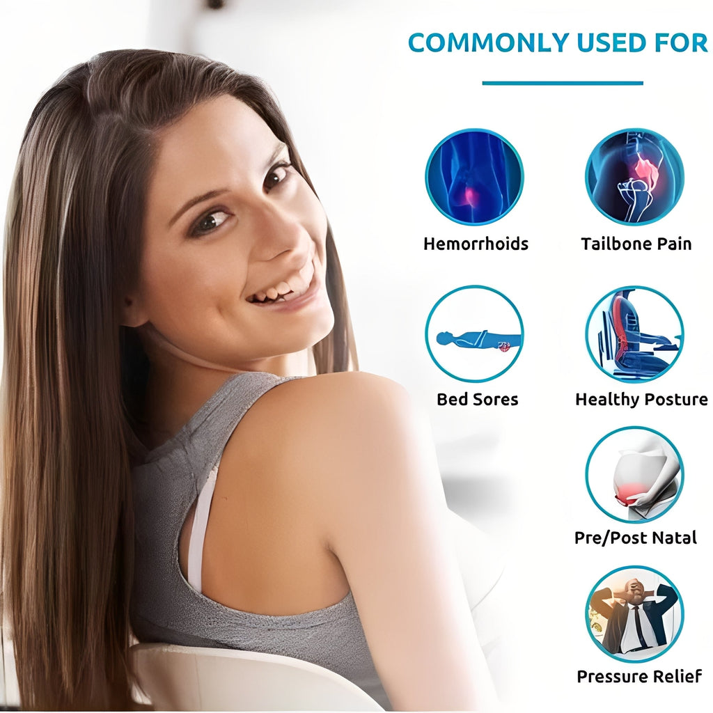 [Hometech] Portable Seat Cushion with Central Opening and Washable Cover