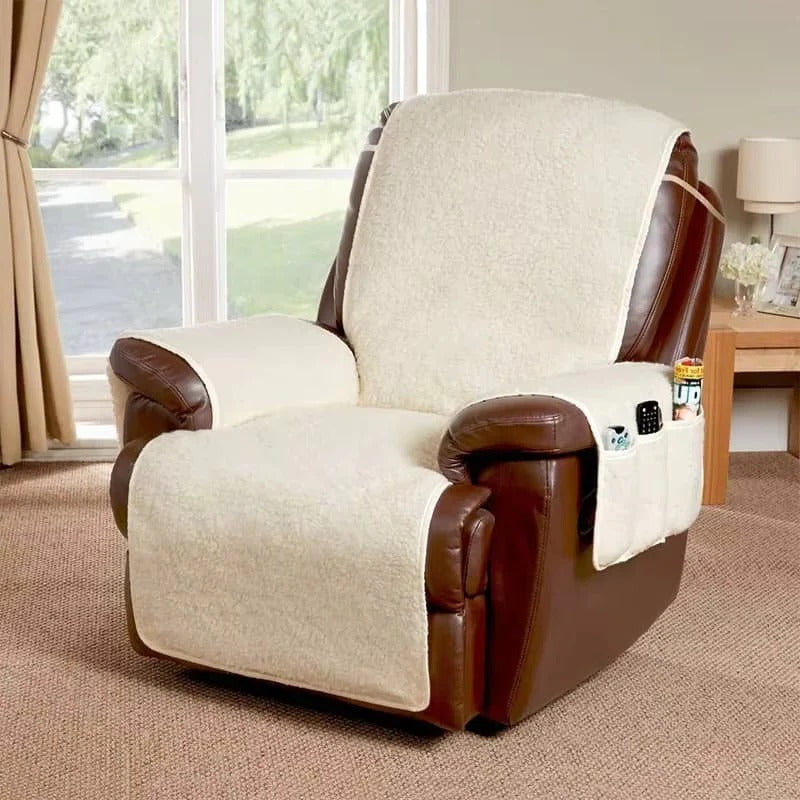 [Hometech] Plush Fleece Recliner and Armchair Cover with Textured Backing