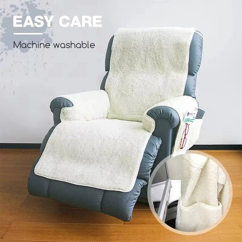 [Hometech] Plush Fleece Recliner and Armchair Cover with Textured Backing