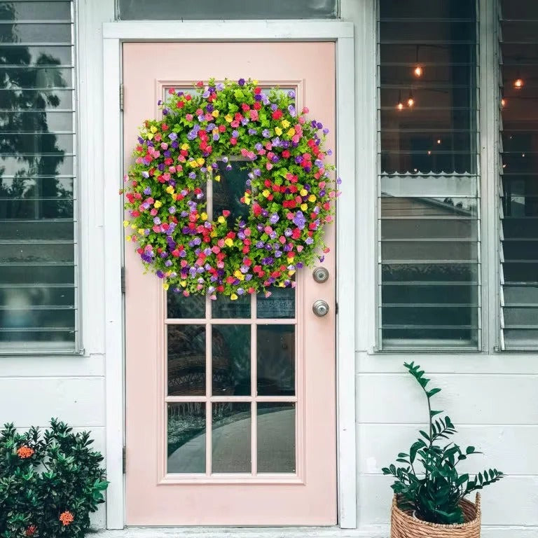 [Hometech] Artificial Floral Wreath for Door and Wall Decoration