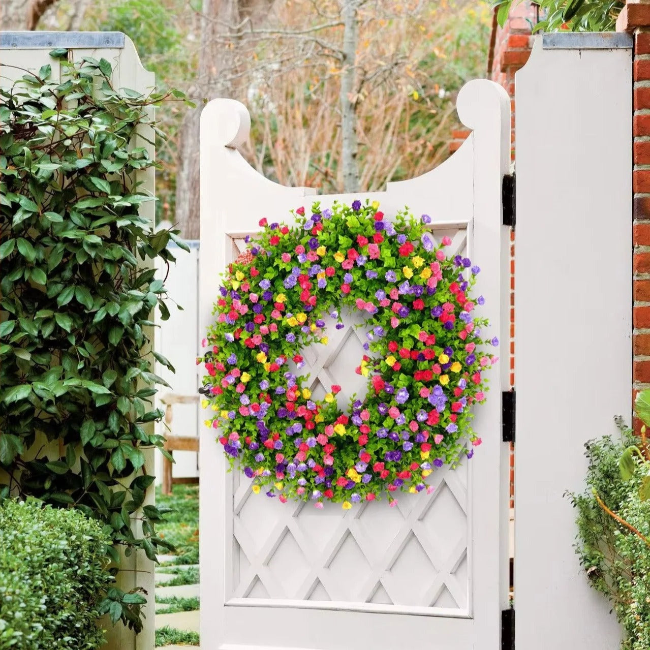 [Hometech] Artificial Floral Wreath for Door and Wall Decoration
