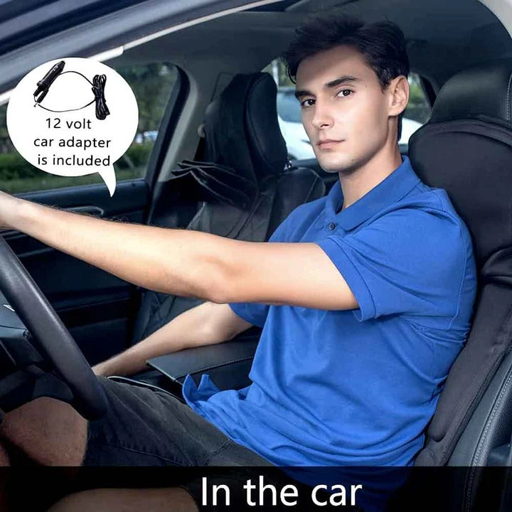 [Hometech] Portable Heated Massage Chair Pad with 8 Vibration Modes