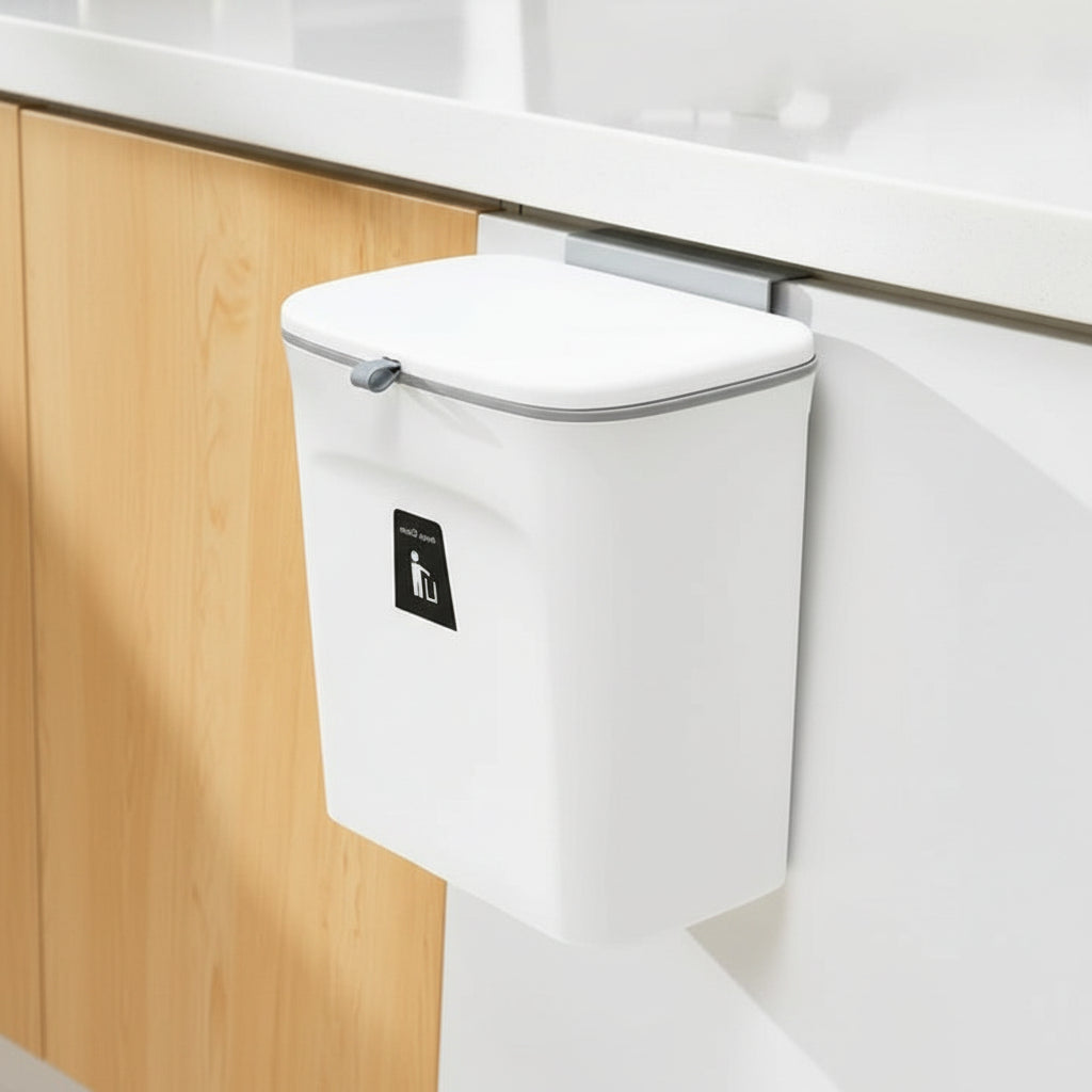 [Hometech] Plastic Kitchen Compost Bin with Over Door and Adhesive Mounting