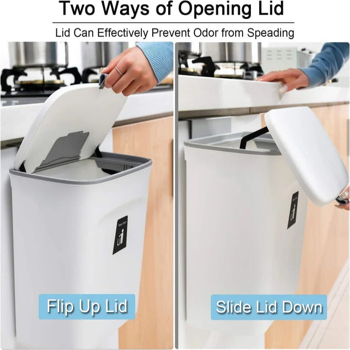 [Hometech] Plastic Kitchen Compost Bin with Over Door and Adhesive Mounting