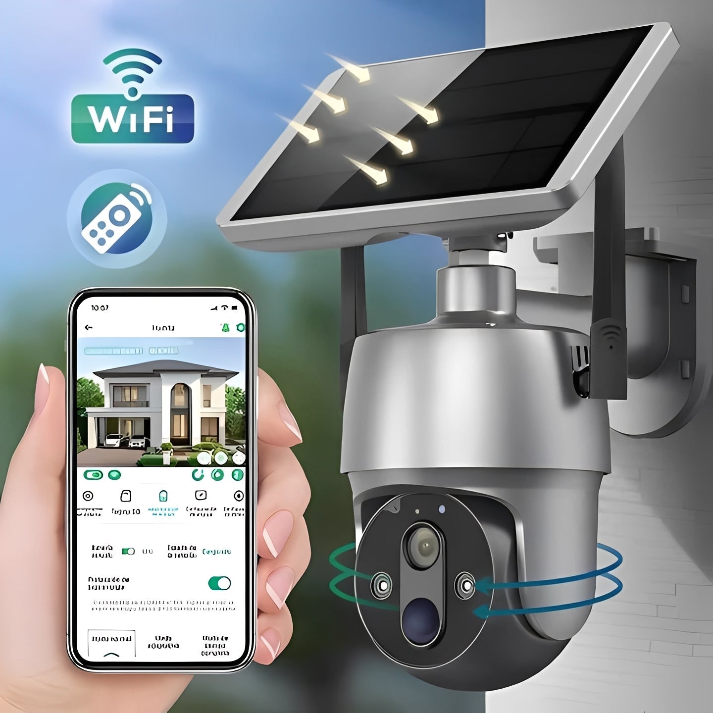 [Hometech] Solar Powered Outdoor Camera with Motion Detection and Audio