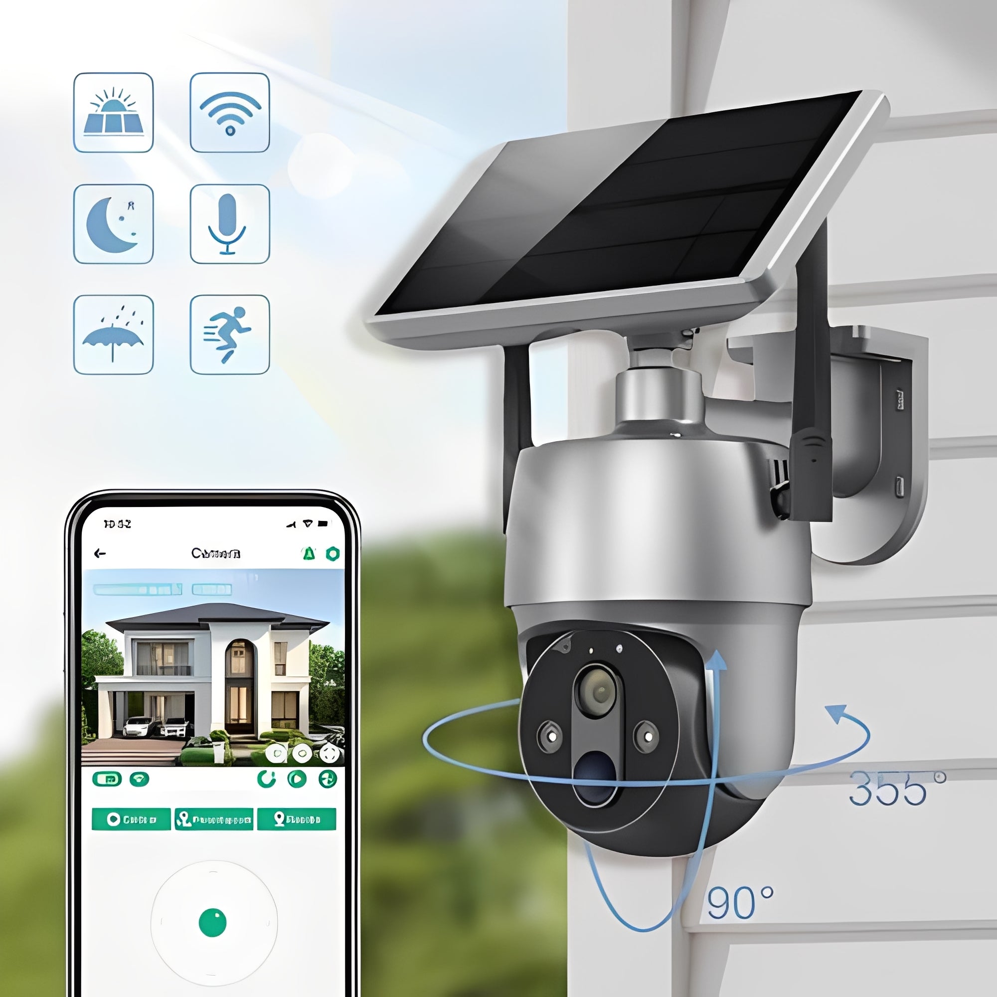 [Hometech] Solar Powered Outdoor Camera with Motion Detection and Audio