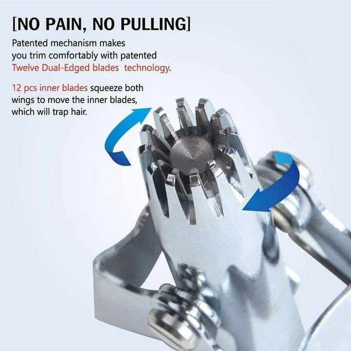 [Hometech] Manual Nose and Ear Hair Trimmer with Stainless Washable Head