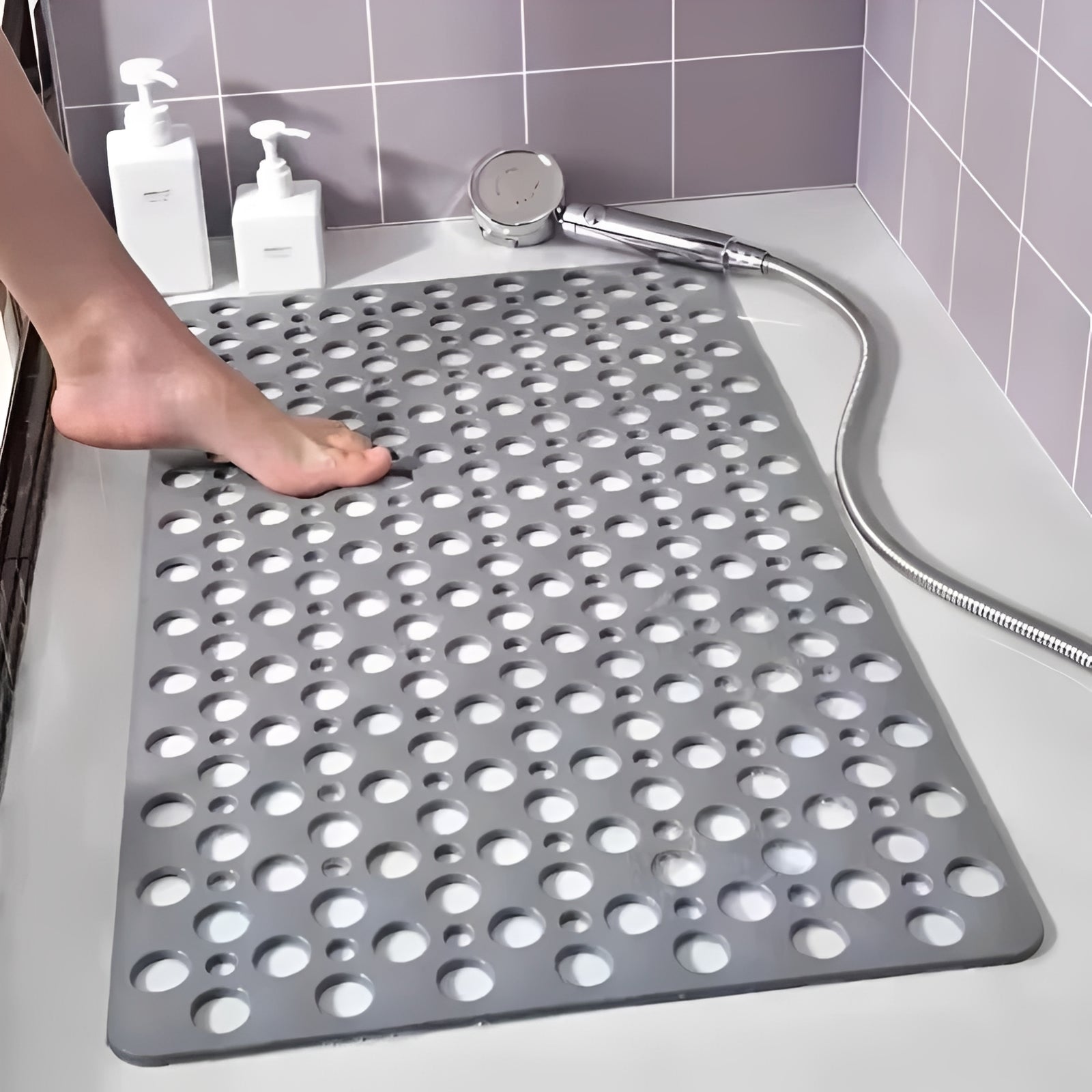 [Hometech] Shower Mat with Square Frame and Suction Cup Grid