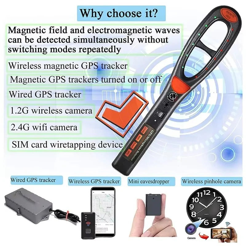 [Hometech] Portable RF Signal and Magnetic Device Detection Scanner