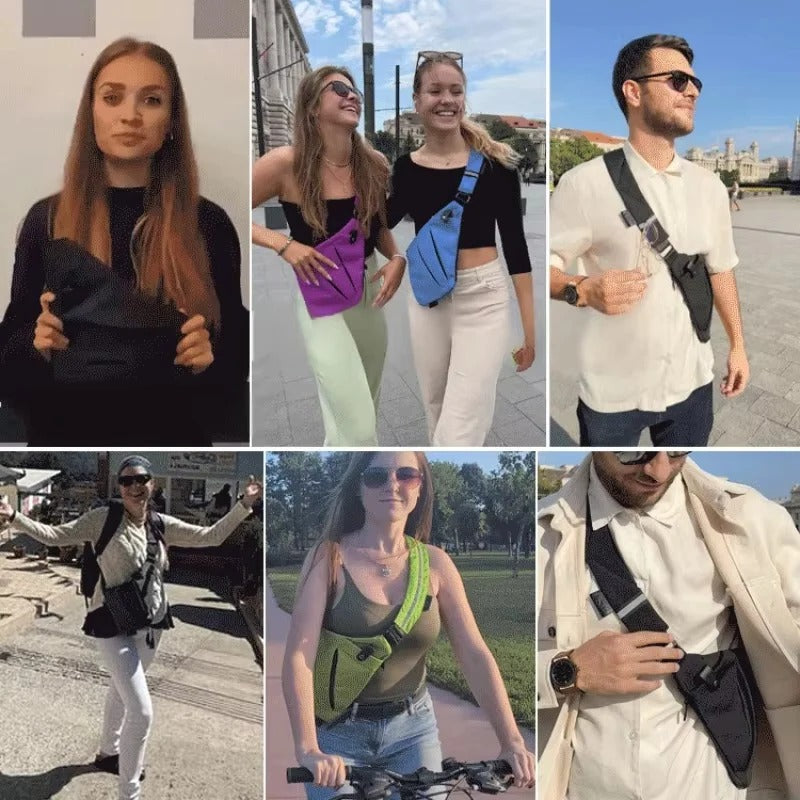 [Hometech] Adjustable Crossbody Sling Bag with Padded Air Mesh Back Panel