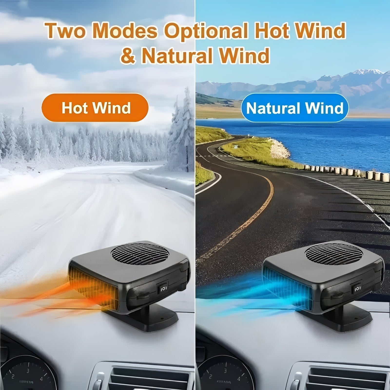 [Hometech] 2 in 1 Portable Car Heater and Cooling Fan for Windshield Use