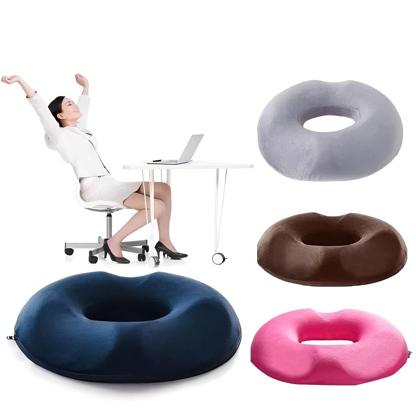 [Hometech] Portable Memory Foam Donut Shape Seat Cushion