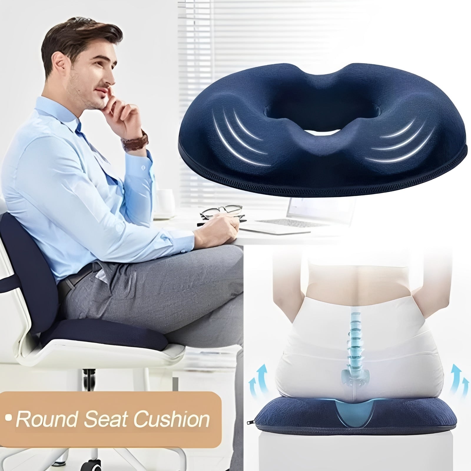 [Hometech] Portable Memory Foam Donut Shape Seat Cushion