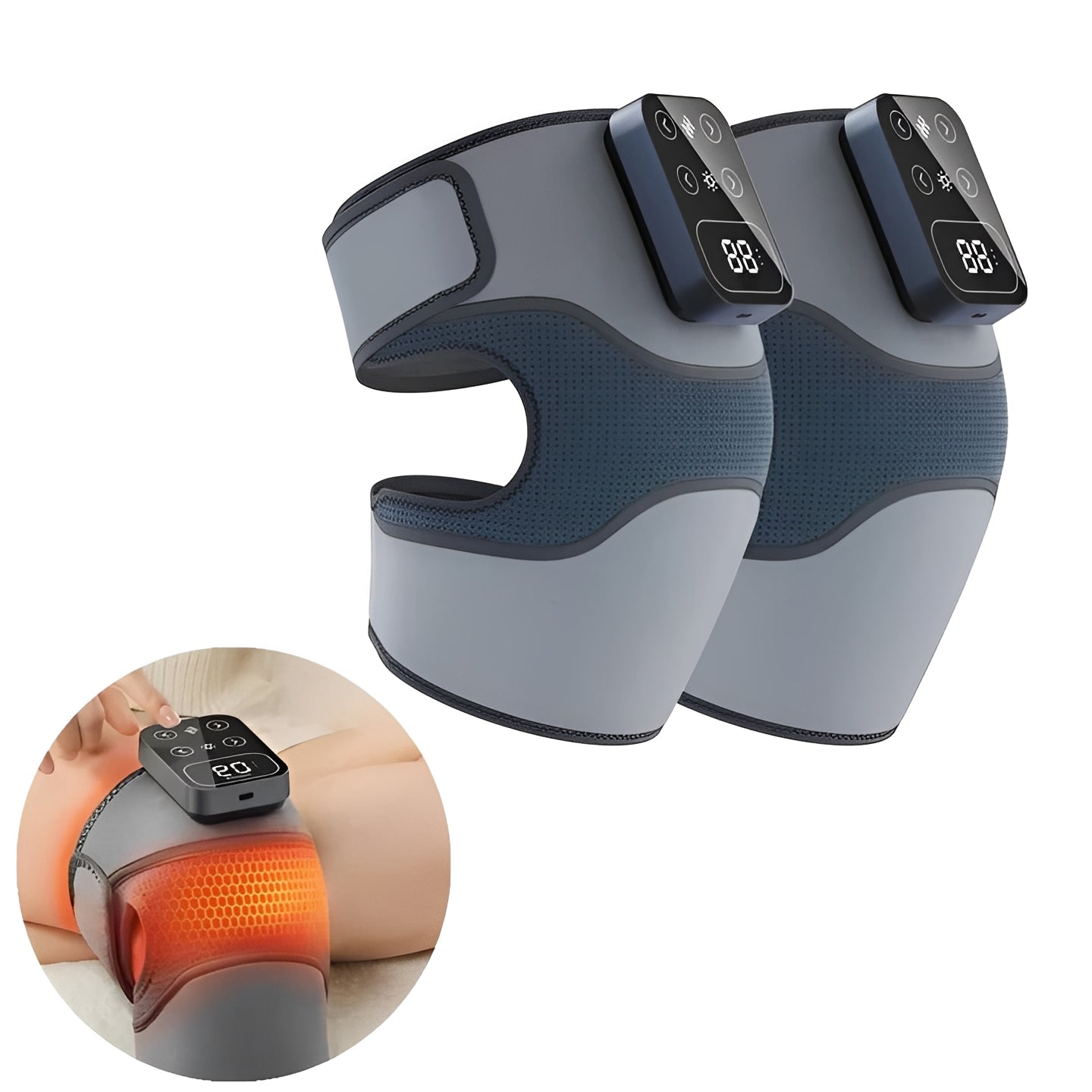 [Hometech] Heated Knee Massage Brace with Cordless Infrared Technology