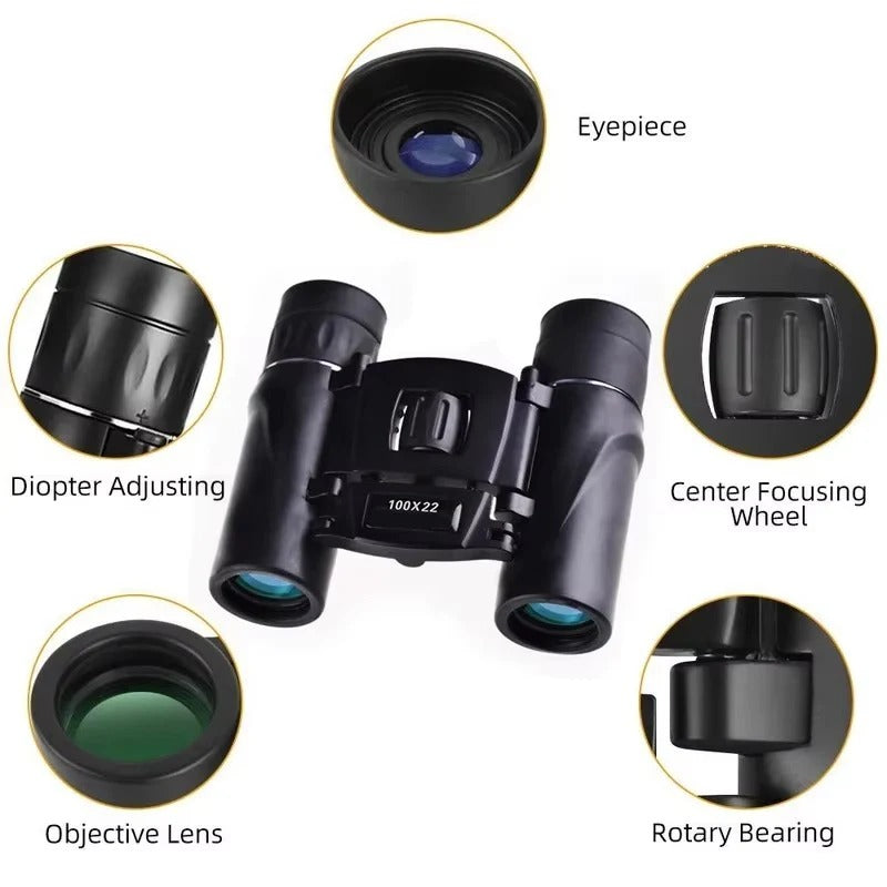 [Hometech] Mini Pocket Binoculars 100x22 HD with Fully Multi-Coated Optics