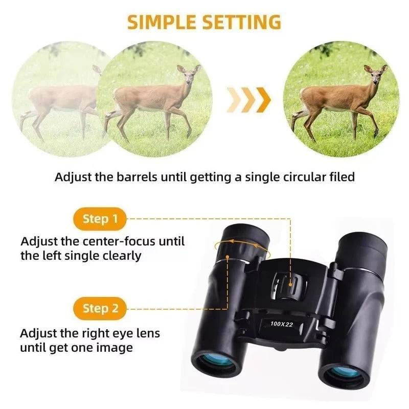 [Hometech] Mini Pocket Binoculars 100x22 HD with Fully Multi-Coated Optics